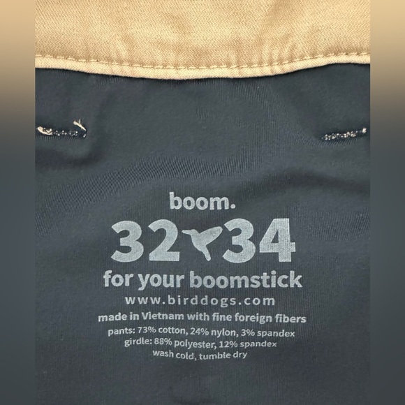 Bird Dogs Pants Men’s 32 X 34 Khaki Boom for Your Boomstick Performance Chino - Picture 10 of 16